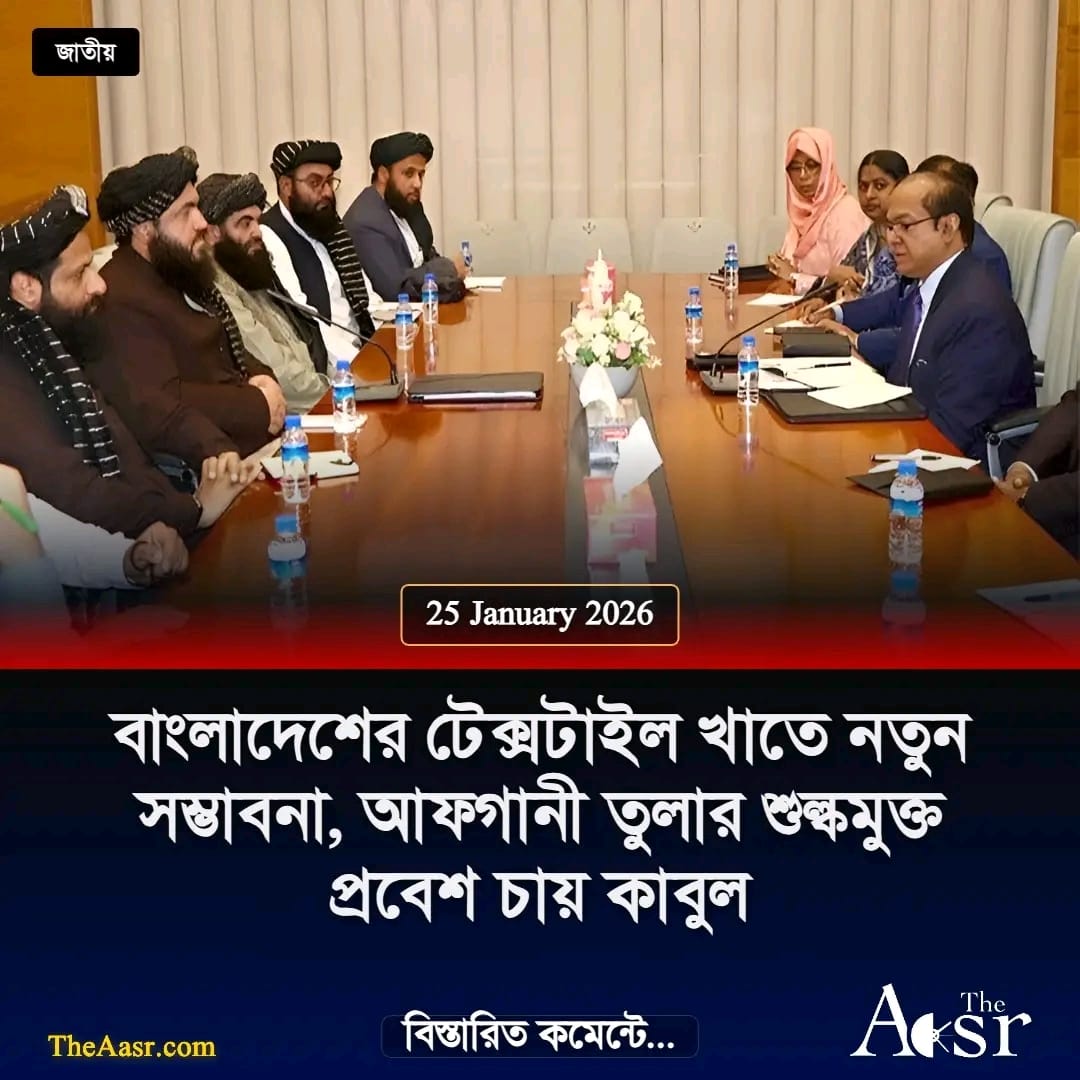 বাংলাদেশ ও আফগানিস্তানের মধ্যে টেক্সটাইল খাতে নতুন ব্যবসায়িক সম্পর্কের সম্ভাবনা তৈরি হয়েছে। 